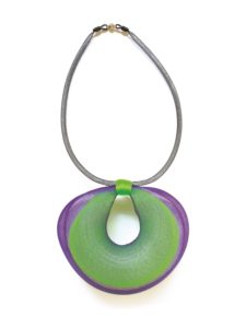 Collier Médaillon Duo anis et violet